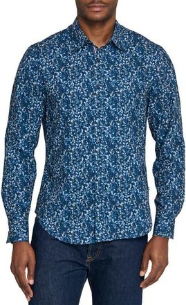Brooklyn Brigade Stems Print Woven Long Sleeve Basic in Navy at Nordstrom, Size Xx-Large