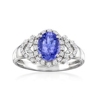 Ross-Simons Tanzanite and. Diamond Ring in Platinum