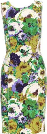 Blumarine groene mouwloze jurk met bloemenprint - jaren 2010