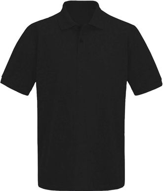 Generic Mens Polo Shirt Olympic Plain Short Sleeve Work Casual Sport Leisure S-2XL (Black, Medium)