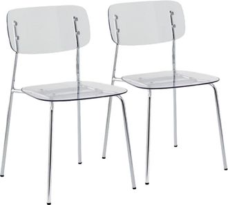 Oviala Conjunto de 2 sillas transparentes y plástico