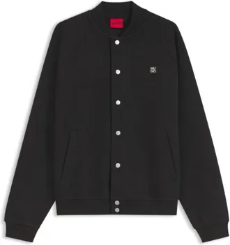 HUGO BOSS Interlock-jersey bomber jacket with stacked-logo trim