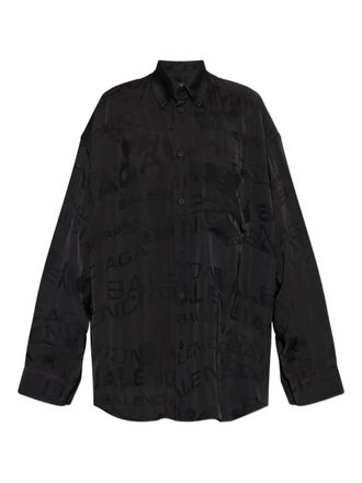 Balenciaga Shirt met logoprint - Zwart