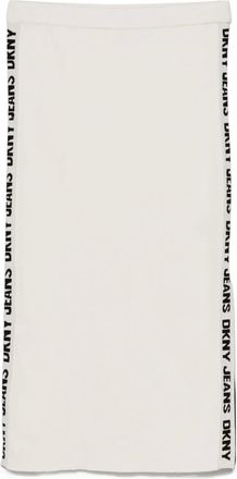 DKNY ribbed-knit midi skirt - Neutrals