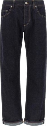 Dolce & Gabbana Klassieke Jeans met Logo Borduurwerk - Heren - Regular Fit Jeans - Blauw - 3XL - Katoen - Jeans