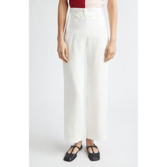 Bode Linen Sailor Trousers in White at Nordstrom, Size 29