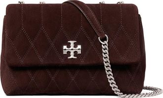 Tory Burch Small Kira Quilted Suede Converstible Shoulder Bag in Licorice at Nordstrom