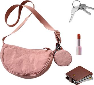 Generic Crescent Sling Bag for Women - Stylish Sling Shoulder Bag Casual for Women Men | Casual Small Sling, Nylon Crescent Purses Bag with Adjustable Strap f