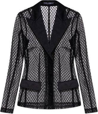 Dolce & Gabbana Transparante blazer - Dames - Blazers - Zwart - S - Katoen - Jassen