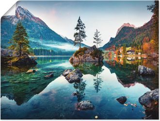 Artland Wandbild »Herbstszene des Hintersee vor Alpen« Seebilder 1 Stk. tlg. als Alubild, Outdoorbild, Leinwandbild, Poster, Wandaufkleber