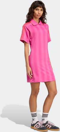 adidas Shirtkleid ADIDAS ORIGINALS FOOTIE DRESS, Damen, Gr. XXL, N-Gr, pink (semi lucid fuchsia), Obermaterial: 86% Polyester, 14% Elasthan, Kleider Shirtkle