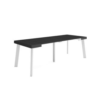 Skraut Home Mesa Consola Extensible, Mesa Comedor Plegable, 220, Para 10 Comensales, Patas De Madera, Estilo Moderno, Negro - Skraut Home
