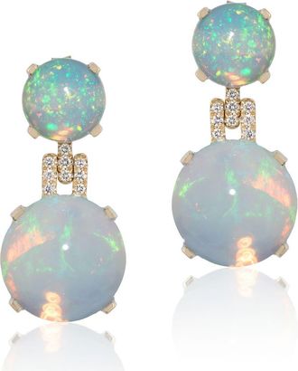 Goshwara Rock n Roll Double Sphere Drop Earrings in White Opaque at Nordstrom