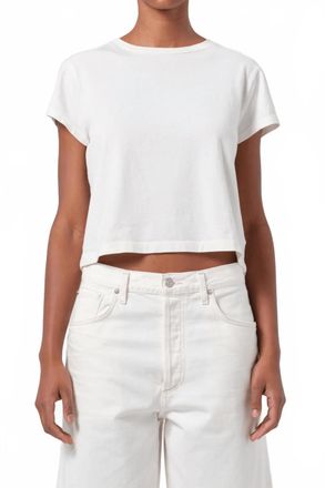 A Gold E Adine Shrunken Tee In White Ash