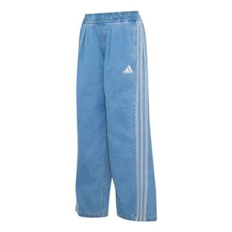 adidas (WMNS) adidas Stadium Washed Denim Loose Fit Pants Asia Sizing Crystal Sky KV0619