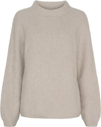BTF-CPH Btfcph - Ronde hals gebreid - Dames - Truien - Beige - Maat: XL Wol