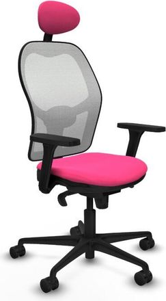 Piqueras y Crespo Piqueras Y Crespo - Jorquera Sincro Malla Blanca Similpiel Rosa Brazos 3d Base Nailon Cabecero Fijo Ruedas 65mm Nailon