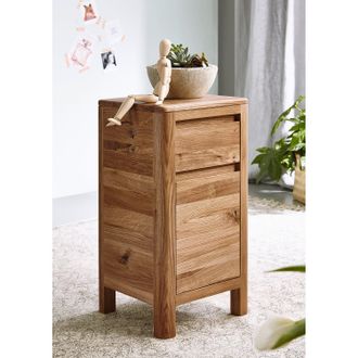 Ars Natura home24 Ars Natura Kommode Anamur Massivholz Eiche 30x60x30 cm (BxHxT) 1-türig 1 Schublade