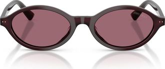 Jimmy Choo London 51mm Oval Sunglasses in Opaline Prune /Violet at Nordstrom