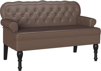vidaXL Banco Chesterfield Marr&oacute;n 119,5 X 64,5 X 75 Cm Cuero Sint&eacute;tico Vidaxl