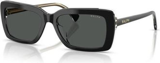 Ralph Lauren Rechthoekige Zonnebril - Dames - Zonnebrillen - Zwart - 56 MM - Accessoires