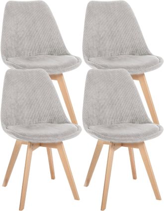 Clp Clp - Set De 4 Sillas De Comedor Linares Beige Pana