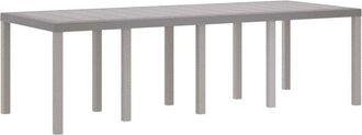 vidaXL Mesa De Jard&iacute;n Gris Claro 250 X 100 X 73 Cm Rat&aacute;n Sint&eacute;tico Vidaxl