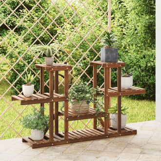 vidaXL Soporte Para Flores Madera Maciza De Abeto 110x25x73 Cm Vidaxl