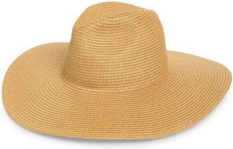 Nordstrom Packable Wide Brim Straw Panama Hat in Dark Natural at Nordstrom