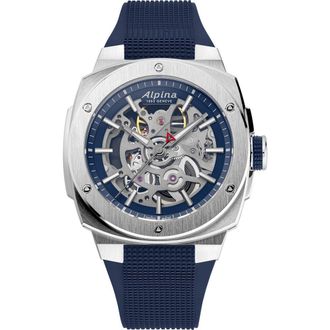 Alpina Alpiner Extreme Skeleton Automatic Rubber Strap Watch, 39mm in Silver-Tone at Nordstrom