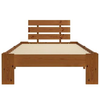 Berkfield Home Modern Bed Frame Honey Brown Solid Pine Wood 100x200 cm