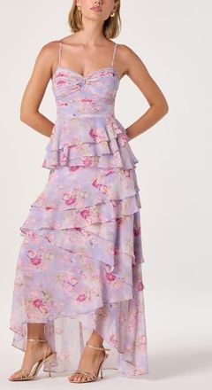 ASTR the Label Coline Floral High-Low Dress in Lilac Floral at Nordstrom, Size Large
