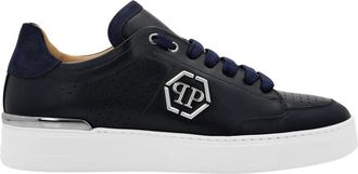 Philipp Plein Mix Leather Lo-Top Sneakers - unisex - Sneakers - Blauw - 36 EU - Leer - Schoenen