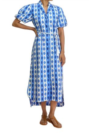 Verandah Stripe Shirt Dress In Blue/white Stripe