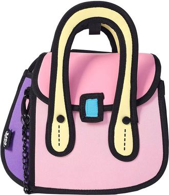 Generic Paperdope HootPack - 2D Cartoon Tote Bag, Comic Style Shoulder Bag, Kawaii Sketch Tote for Women & Girls, Gift 2D Bag (Pink)