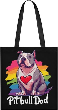 Generic Pitbull Dad Tote Bag for Women Men Shoulder Bags Purses Pouch Handbags