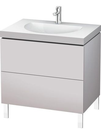 Duravit Lavabo Para Muebles Duravit L-cube C-bonded Con Base, Colgado En La Pared, 120x48 Cm, 1 Extra&iacute;ble, Sin Rebosadero, 3 Agujeros Para Grifos, Color: Blan