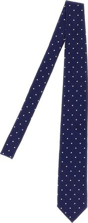 Tom Ford Zijde Moerbei Satijnen Stropdas met Parelstippenpatroon - Heren - Stropdassen - Blauw - ONE Size - Satijn - Accessoires