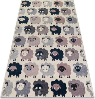 RugsX Rugsx - Alfombra Heos 78468 Ovejas Crema/rosa/azul/gris Beige 190x270 Cm