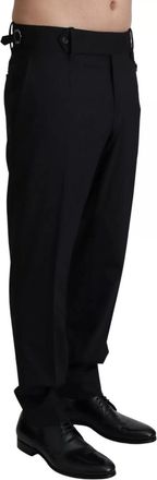 Dolce & Gabbana Mens Virgin Wool Stretch Trousers Black Spandex