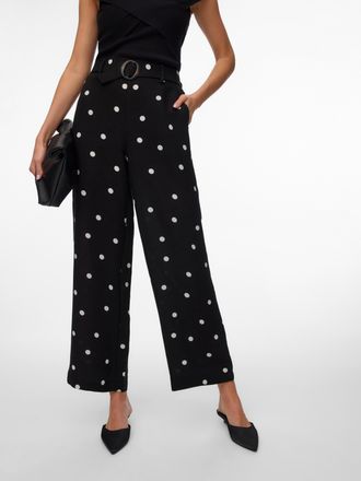Vero Moda Schlupfhose VERO MODA VMJOAN HW WIDE PANT WVN BTQ, Damen, Gr. XL, N-Gr, schwarz aop:joan, Web, Obermaterial: 92% Viskose, 8% Polyester, bedruckt, lang