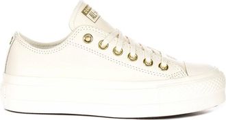 Converse Sneakers, female, Beige, 3 1/2 UK, Cream Leather Textile Platforms A12765C