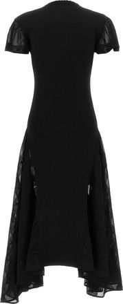 Lanvin Silk Blend Ribbed Dress - Black