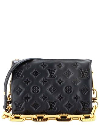 Louis Vuitton Black Monogram Embossed Lambskin Coussin Bb (Authentic Pre- Loved)