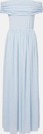 Rotate Draped off-shoulder maxi dress