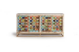 Giner&Colomer Aparador multicolor con detalles en bronce