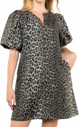 THML Clothing Puff Sleeve Dress In Cheetah