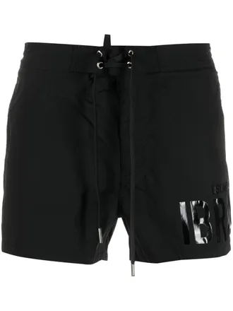Dsquared2 logo-print swim shorts - men - Polyamide/Spandex/Elastane - 46 - Black