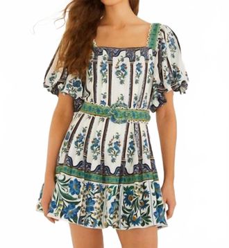 Farm Rio Belted Mini Dress In Off-White Manoela