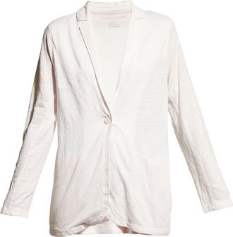 Majestic Filatures Stretch Linen One-Button Relaxed Boyfriend Blazer